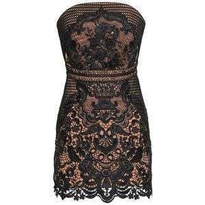 SNIDEL Strapless Lace Mini Dress